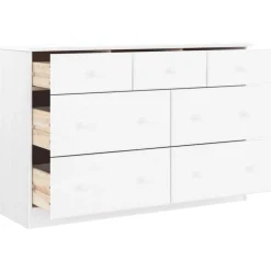 vidaXL Ladekast ALTA 112x35x73 cm massief grenenhout wit