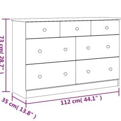 vidaXL Ladekast ALTA 112x35x73 cm massief grenenhout