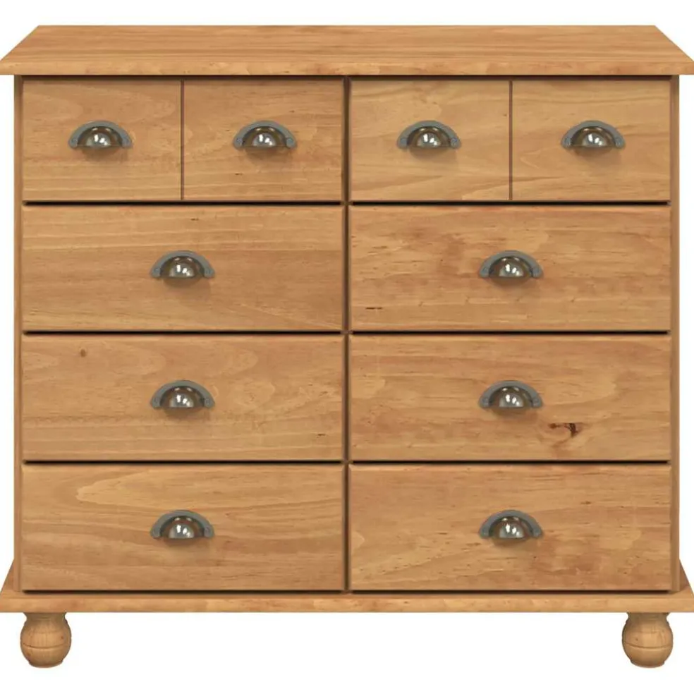 vidaXL Ladekast ASKIM Bruin 91 x 40 x 79 cm Massief grenenhout
