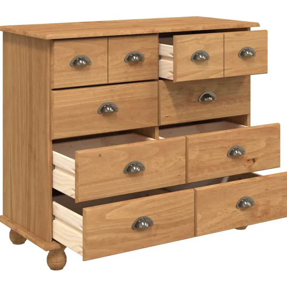 vidaXL Ladekast ASKIM Bruin 91 x 40 x 79 cm Massief grenenhout