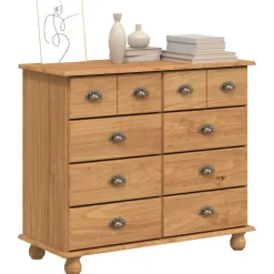 vidaXL Ladekast ASKIM Bruin 91 x 40 x 79 cm Massief grenenhout