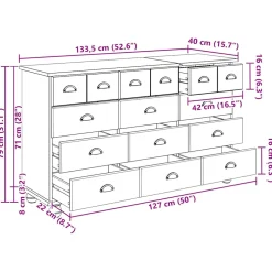 vidaXL Ladekast ASKIM Wit 79 x 40 x 133,5 cm Massief grenenhout