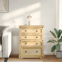 vidaXL Ladekast Corona 92x48x114 cm massief grenenhout