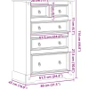 vidaXL Ladekast Corona 80x43x114 cm massief grenenhout