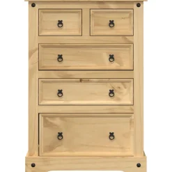 vidaXL Ladekast Corona 80x43x114 cm massief grenenhout