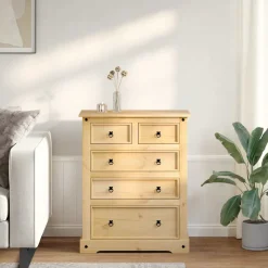 vidaXL Ladekast Corona 92x48x114 cm massief grenenhout