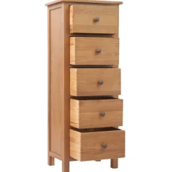 vidaXL Ladekast hoog 45x32x110 cm massief eikenhout