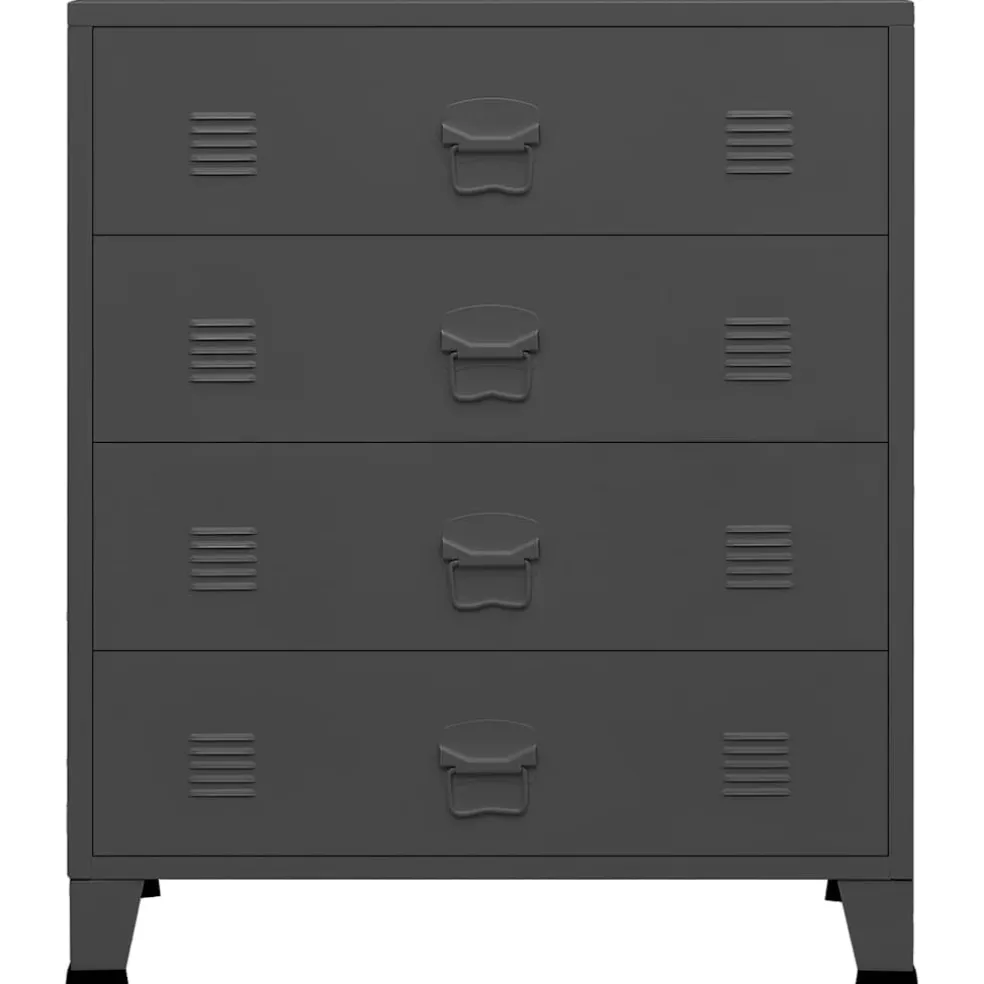 vidaXL Ladekast industrieel 78x40x93 cm metaal antracietkleurig