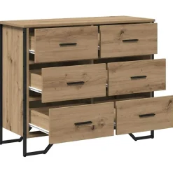 vidaXL Ladekast 6-Lade Artisan Eiken 91 x 35,5 x 74,5 cm
