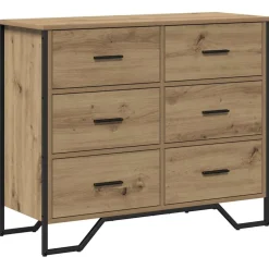 vidaXL Ladekast 6-Lade Artisan Eiken 91 x 35,5 x 74,5 cm