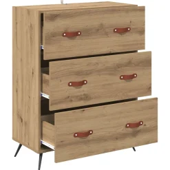 vidaXL Ladekast 3-Lade Artisan Eik 69,5 x 34 x 90 cm
