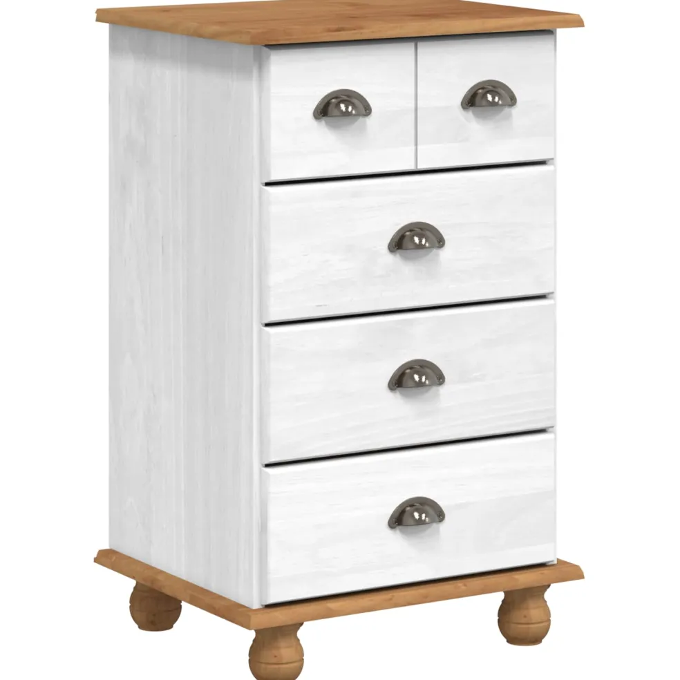 vidaXL Ladekast 5-Lade ASKIM Wit 48,5 x 40 x 79 cm Massief grenenhout