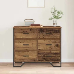 vidaXL Ladekast 6-Lade Oudhout 91 x 35,5 x 74,5 cm