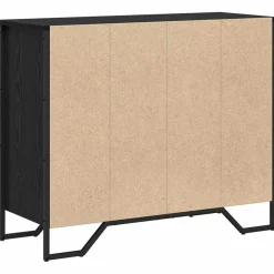 vidaXL Ladekast 6-Lade Zwart Eiken 91 x 35,5 x 74,5 cm