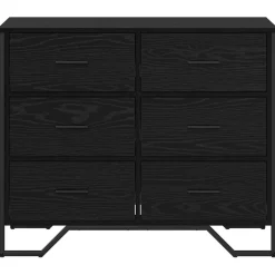 vidaXL Ladekast 6-Lade Zwart Eiken 91 x 35,5 x 74,5 cm