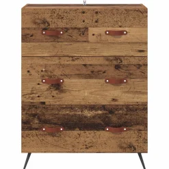 vidaXL Ladekast met lade Oudhout 69,5 x 34 x 90 cm Geconstrueerd hout
