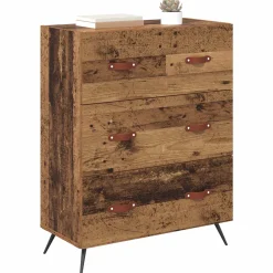 vidaXL Ladekast met lade Oudhout 69,5 x 34 x 90 cm Geconstrueerd hout
