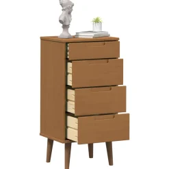 vidaXL Ladekast MOLDE Caramel 40 x 35 x 82 cm Massief grenenhout