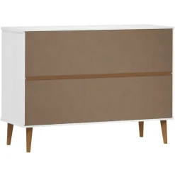 vidaXL Ladekast MOLDE 113x40x80 cm massief grenenhout wit