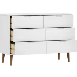 vidaXL Ladekast MOLDE 113x40x80 cm massief grenenhout wit
