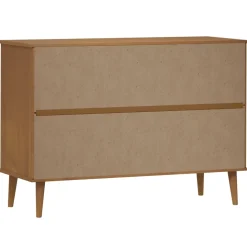 vidaXL Ladekast MOLDE 113x40x80 cm massief grenenhout bruin