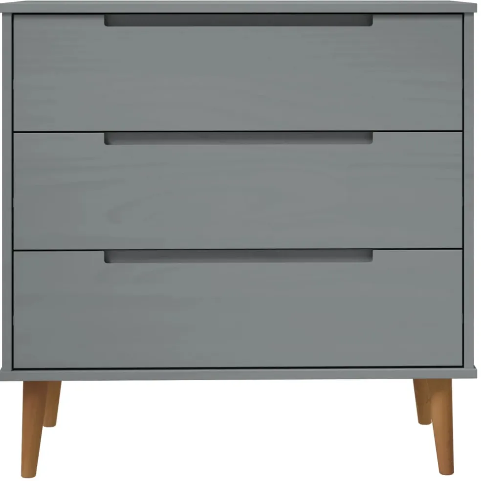 vidaXL Ladekast MOLDE 80x40x80 cm massief grenenhout grijs