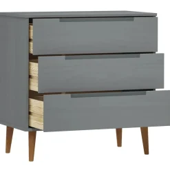 vidaXL Ladekast MOLDE 80x40x80 cm massief grenenhout grijs