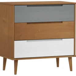 vidaXL Ladekast MOLDE 80x40x80 cm massief grenenhout bruin