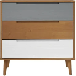 vidaXL Ladekast MOLDE 80x40x80 cm massief grenenhout bruin