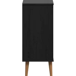 vidaXL Ladekast MOLDE Zwart 40 x 35 x 82 cm Massief grenenhout