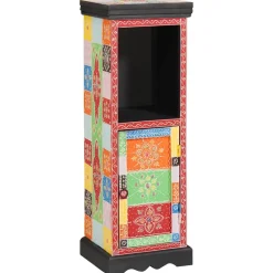 vidaXL Ladekast Multikleur 30 x 30 x 90 cm Massief Mango Hout