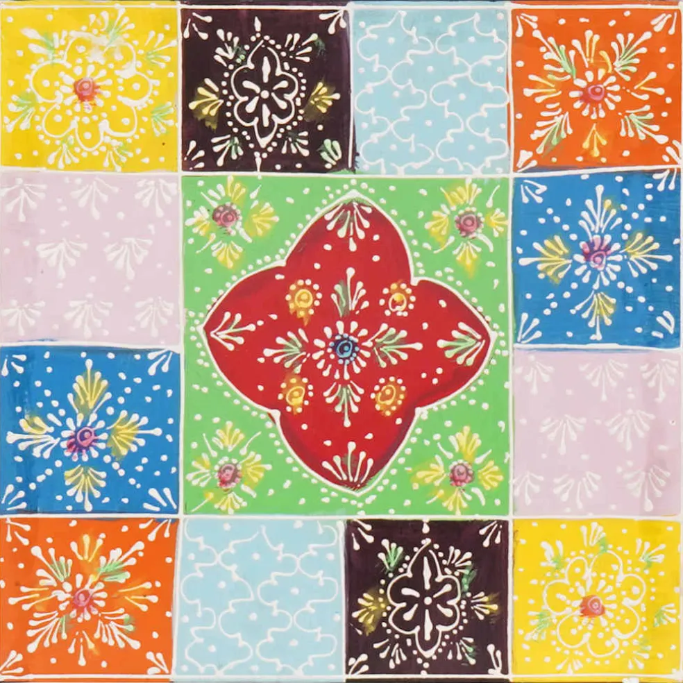 vidaXL Ladekast Multikleur 30 x 30 x 90 cm Massief Mango Hout