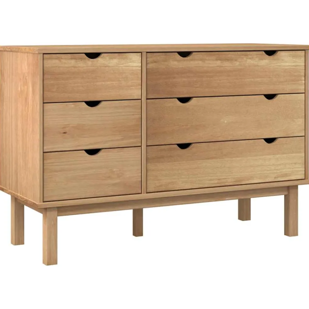 vidaXL Ladekast OTTA 111x43x73,5 cm massief grenenhout