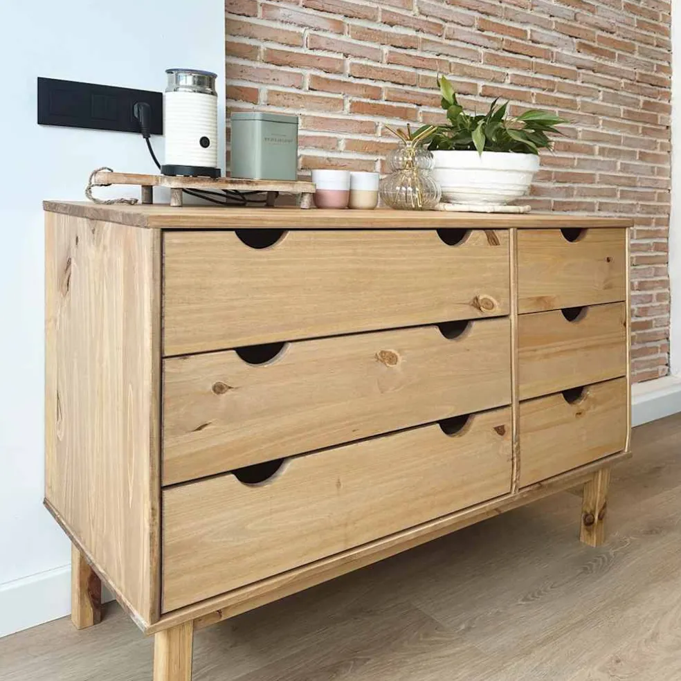 vidaXL Ladekast OTTA 111x43x73,5 cm massief grenenhout