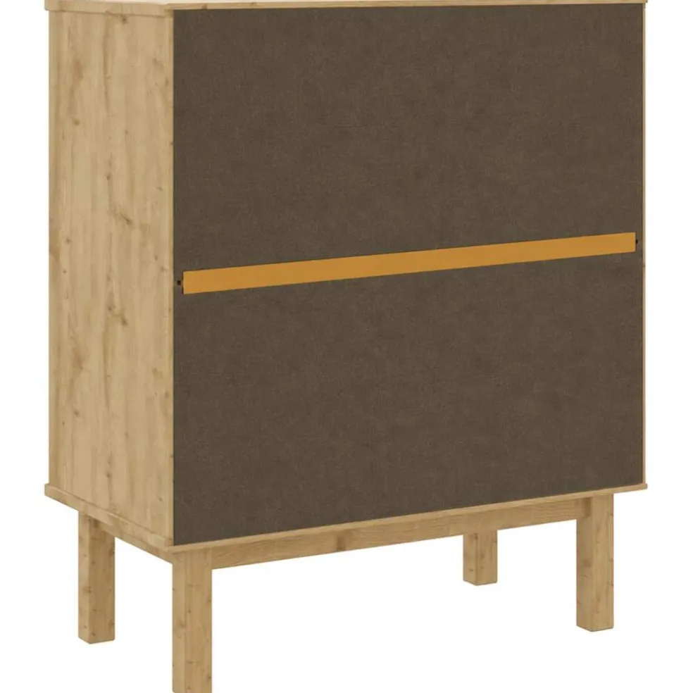 vidaXL Ladekast OTTA 76,5x39,5x90 cm massief grenenhout bruin en grijs