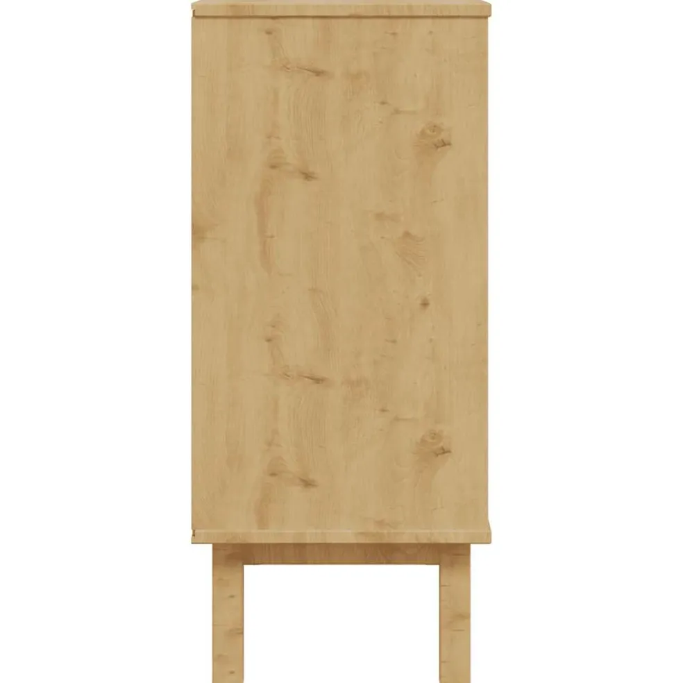 vidaXL Ladekast OTTA 76,5x39,5x90 cm massief grenenhout bruin en grijs