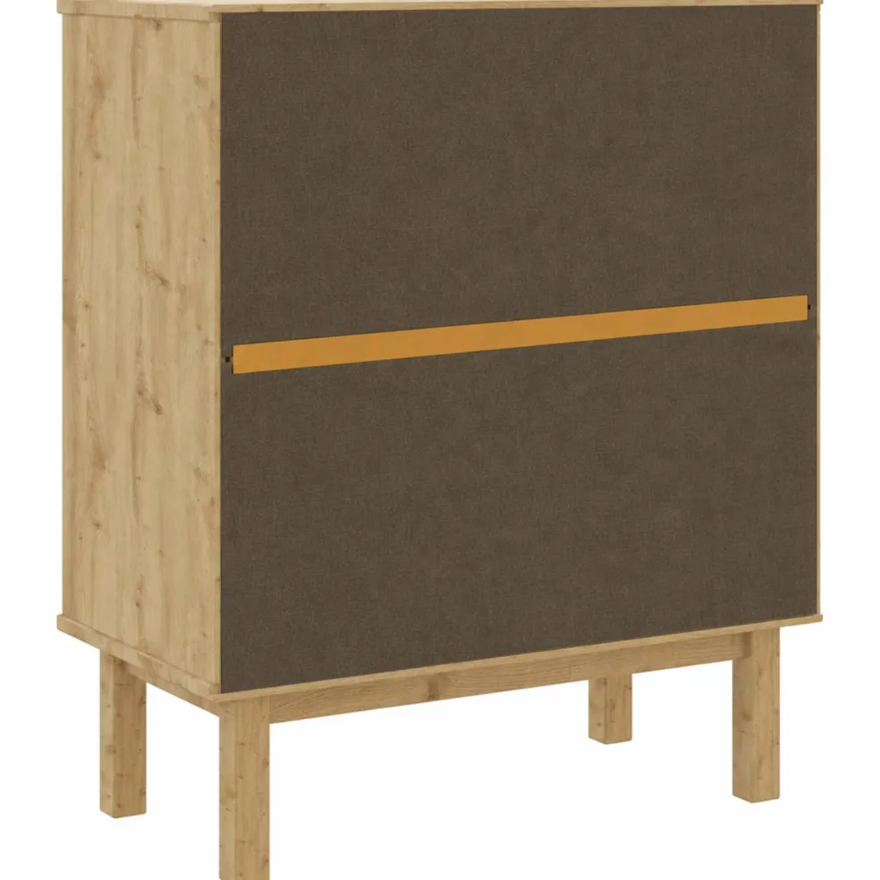 vidaXL Ladekast OTTA Zwart 76,5 x 39,5 x 90 cm Massief grenenhout