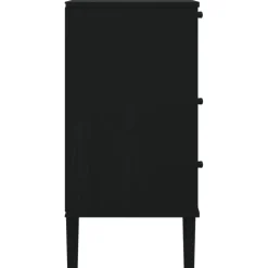 vidaXL Ladekast SENJA rattan-look 80x40x80 cm massief grenenhout zwart