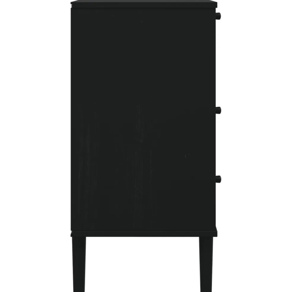 vidaXL Ladekast SENJA rattan-look 80x40x80 cm massief grenenhout zwart