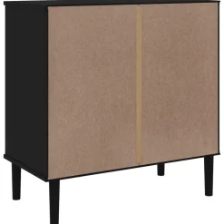 vidaXL Ladekast SENJA rattan-look 80x40x80 cm massief grenenhout zwart