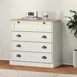 vidaXL Ladekast VIGO 80x40x76 cm massief grenenhout wit