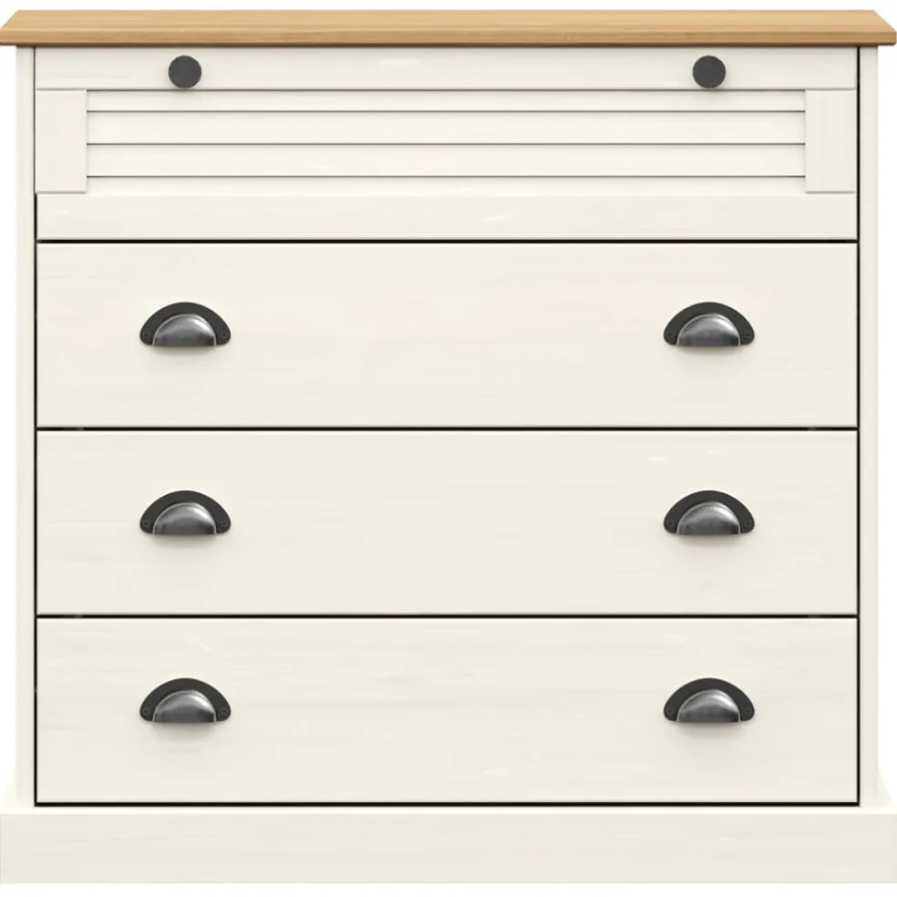 vidaXL Ladekast VIGO 80x40x76 cm massief grenenhout wit