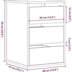 vidaXL Ladekast 40x41x58 cm bewerkt hout sonoma eikenkleurig