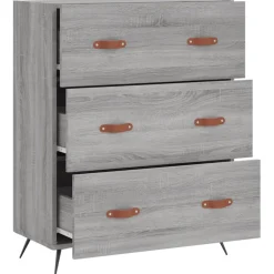 vidaXL Ladekast 69,5x34x90 cm bewerkt hout grijs sonoma