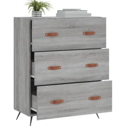 vidaXL Ladekast 69,5x34x90 cm bewerkt hout grijs sonoma
