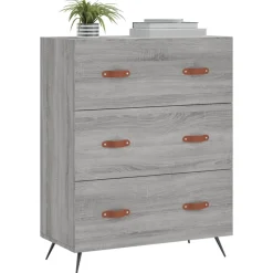 vidaXL Ladekast 69,5x34x90 cm bewerkt hout grijs sonoma