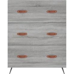 vidaXL Ladekast 69,5x34x90 cm bewerkt hout grijs sonoma