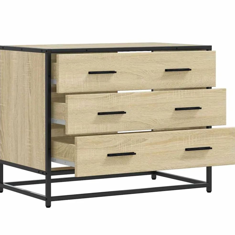 vidaXL Ladekast 70x41x56 cm bewerkt hout sonoma eikenkleurig