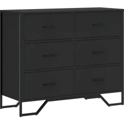 vidaXL Ladekast 91x35,5x74,5 cm bewerkt hout zwart
