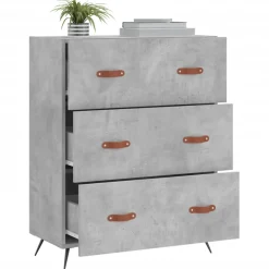 vidaXL Ladekast 69,5x34x90 cm bewerkt hout betongrijs